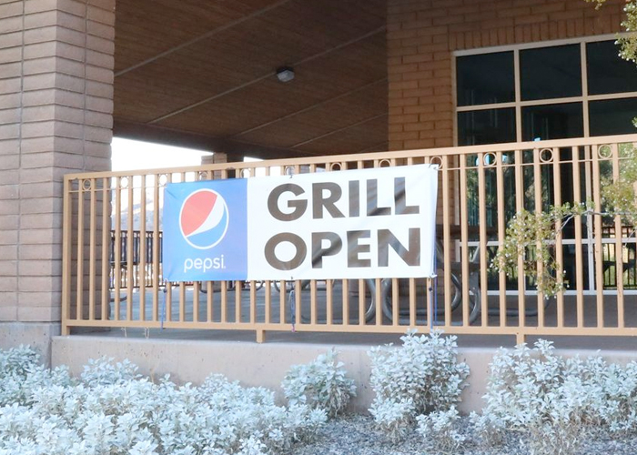 Grill open sign