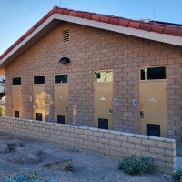 Outdoor view of bathrooms